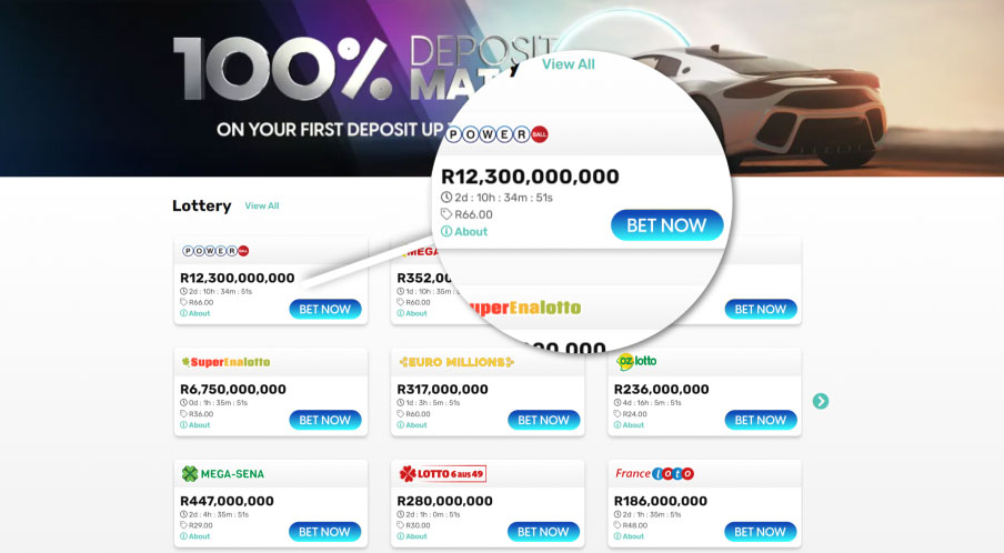 Step 3 – Select the Lottery you want to play
